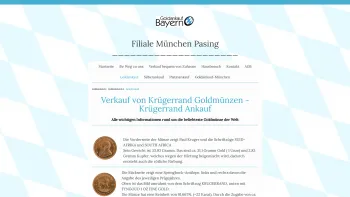 Website Screenshot: Krügerrand verkaufen, Krügerrand Ankauf - Krügerrand Ankauf, Münzen verkaufen bei - Goldankauf Bayern - Date: 2023-06-20 10:42:02