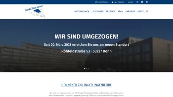 Website Screenshot: Henneker, Zillinger Ingenieure, Ingenieurbüro für Baustatik, Prüfstatik, Brandschutz - HZI Bonn | Henneker Zillinger Ingenieure - Date: 2023-06-20 10:37:59