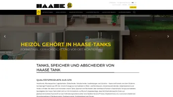 Website Screenshot: Haase GFK-Technik GmbH -  Tanks ·  Anlagen ·  Formteile - Haase Tank GmbH - Tanks, Speicher und Abscheider aus GFK - Date: 2023-06-20 10:38:01