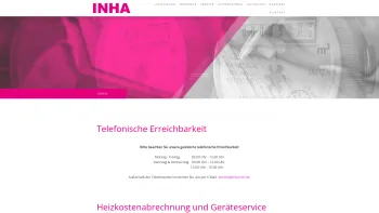 Website Screenshot: INHA Haustechnik GmbH Heizkostenabrechnung & Geräteservice - Verbrauchskostenabrechnungen und Geräteservice - INHA GmbH - Date: 2023-06-20 10:38:04