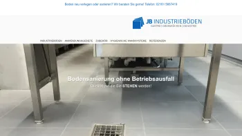 Website Screenshot: JB-Industrieb&ouml;den -  Qualit&auml;t auf  die Sie STEHEN werden! - Industrieboden f&uuml;r Gastronomiebetriebe, Gro&szlig;k&uuml;chen und Industrieanlagen. - Date: 2023-06-20 10:38:07