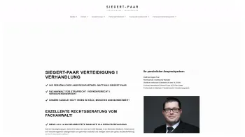 Website Screenshot: Kanzlei Siegert-Paar Verkehr | Vertrag |
Vermögen - SIEGERT-PAAR I Kanzlei für Strafrecht und Verkehrsrecht! - Date: 2023-06-20 10:38:13