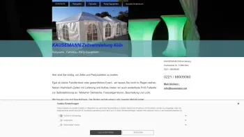Website Screenshot: Kausemann Zeltvermietung Zeltverleih Faltzelte Köln - KAUSEMANN Zeltvermietung Köln - STARTSEITE - Date: 2023-06-20 10:38:13