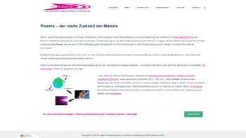 Website Screenshot: Dr. Laure Plasmatechnologie GmbH - Dr. Laure Plasmatechnologie GmbH - Entwicklung & Verfahren - Date: 2023-06-20 10:38:28