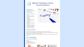 Website Screenshot: Mobile Fußpflege Lübeck Claudia Martens - Mobile Fußpflege Lübeck - Claudia Martens - Date: 2023-06-20 10:38:48