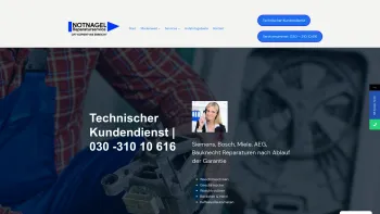 Website Screenshot: Notnagel Service - Hausgeräte Kundendienst Berlin - Reparatur - Date: 2023-06-20 10:39:11