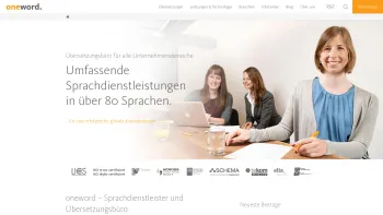 Website Screenshot: oneword GmbH Übersetzungsmanagement Stuttgart - Übersetzungsbüro für professionelle Sprachdienstleistungen - Date: 2023-06-20 10:39:18