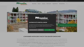 Website Screenshot: PH Container GmbH - PH Container - Containerbau, Modulbau, Containerlösungen Nürnberg - Date: 2023-06-20 10:42:17
