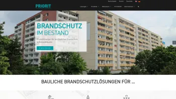 Website Screenshot: PRIORIT AG - Brandschutzlösungen & Brandschutzprodukte von PRIORIT - Date: 2023-06-20 10:39:42