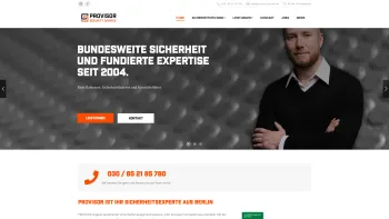 Website Screenshot: Provisor Security Service GmbH Sicherheitsdienste Berlin - Provisor Security Service - Sicherheitstechnik für Berlin - Date: 2023-06-20 10:39:42