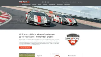 Website Screenshot: Racepool99 - Sportwagen selber fahren oder im Renntaxi als Geschenkidee - Date: 2023-06-20 10:42:23