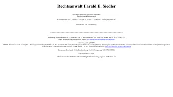 Website Screenshot: Rechtsanwalt Harald E. Siedler -  Seit über 25 Jahren mit eigener Kanzlei in Augsburg - Rechtsanwalt Harald E. Siedler - Date: 2023-06-20 10:39:53