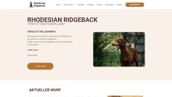 Website Screenshot: Franz-Josef Stange - Rhodesian Ridgeback Züchter - Franz-Josef Stange - Date: 2023-06-20 10:40:02