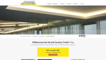 Website Screenshot: Akustik Sandner GmbH & Co. KG - Akustik Sandner GmbH + Co. Aachen Schallschutz Trockenbau Home - Date: 2023-06-20 10:40:11