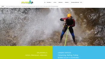Website Screenshot: Splashing-A / Action, Abenteuer, Adrenalin www.splashing-a.de - Splashing-A - Canyoning im Allgäu, Rafting, Tubetracking und Bubble Soccer im Allgäu - Date: 2023-06-20 10:40:28