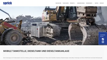 Website Screenshot: Sprick GmbH - Mobile Tankstelle, Dieseltank mieten & kaufen, bundesweit | SPRICK - Date: 2023-06-19 22:17:55