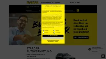 Website Screenshot: Autovermietung STARCAR -  Die günstig-gelbe  Autovermietung - Autovermietung | Mietwagen bei STARCAR - Date: 2023-06-20 10:40:31