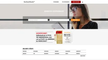 Website Screenshot: AdPartner Stellenmarkt AG - Stellenmarkt.de -  Das Karriereportal für Fach- und Führungskräfte - Stellenmarkt.de ✓ Focus TOP-Karriereportal 2023 ✓ 1.Platz Handelsblatt Beste Online-Portale 2022 ✓ jetzt die besten Stellenangebote finden und Karriere machen. - Date: 2023-06-20 10:40:31