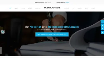 Website Screenshot: Anwaltskanzlei Dr. Tapp & Pelzner - Rechtsanwalt und Notar in Mülheim an der Ruhr - Date: 2023-06-20 10:40:46