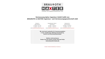 Website Screenshot: Aplus Vermessung Ingenieur GmbH -  Nicht vergessen: Wir vermessen! - Vermessung-Aplus heißt nun BRAUROTH & HAXTER Ing.- u. Vermessungsges. mbH - Date: 2023-06-20 10:40:51