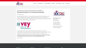 Website Screenshot: Alarm- und Sicherheitssysteme VEY - Kundeninformation &raquo; ABK-tec Sicherheitstechnik - Date: 2023-06-20 10:40:54