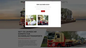 Website Screenshot: Baumann Schwertransporte u. Autokrane -  Viktor Baumann GmbH & Co.KG · Bonn - Leipzig - Home - Date: 2023-06-20 10:40:54