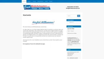Website Screenshot: Erich Windschutzsysteme -  Erich  Windschutz - Planen · Netze · Folien - Erich Windschutzsystem GmbH - Date: 2023-06-20 10:41:03