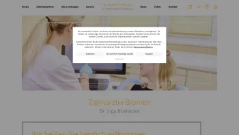 Website Screenshot: Zahnarztpraxis Dr. Inga Boehncke - Zahnärztin Bremen, Dr. Inga Boehncke - Date: 2023-06-20 10:41:10
